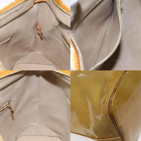 LOUIS VUITTON Monogram Vernis Houston Hand Bag Beige M91004 LV Auth bs23194 - Picture 14 of 14